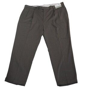 NWT Louis Raphael Mens Sz 42 Tailored Pleated Brown Dress Pants Office Wedding